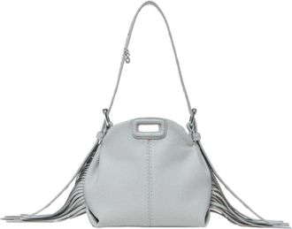 Maje Miss M micro grained leather bag in Light Grey at Nordstrom, Size Medium