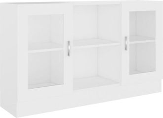 vidaXL Vitrina de madera ingeniería blanca 120x30,5x70 cm Vidaxl