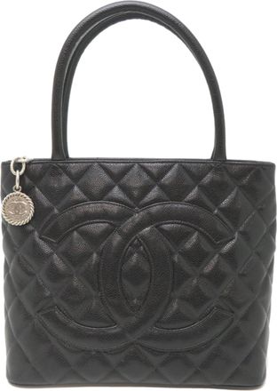 Chanel Black Grained Calfskin Tote Bag (Pre-Owned)