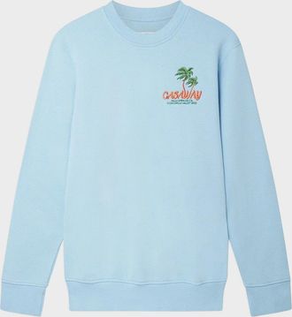 Casablanca Mens Embroidered Sweatshirt Coachella Valley Blue Cotton - Size 2XL