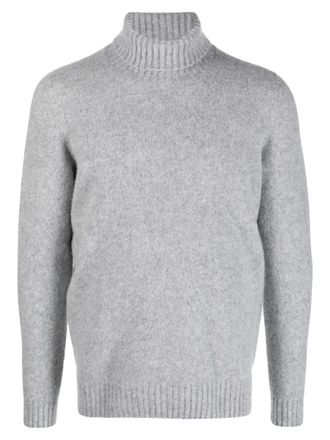 Drumohr Light Grey Mock Neck Sweater