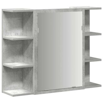 vidaXL Armario De Espejo De Ba&ntilde;o Contrachapada Gris 80x20,5x64 Cm Vidaxl