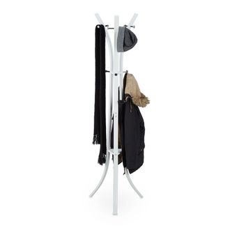 Relaxdays Relaxdays - Perchero Pie Para Chaquetas Y Abrigos, Metal, Blanco, 175 Cm