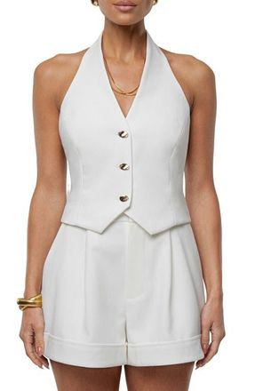 JLUXLABEL Luxe Halter Vest in Ivory at Nordstrom, Size Medium