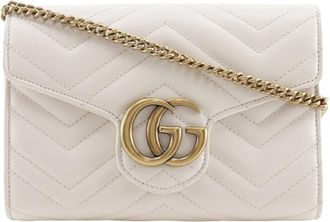 Gucci White Leather Chain/Shoulder Wallet (Pre-Owned)