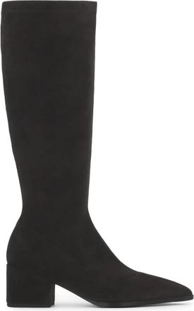 Kazar Hoge Laarzen van Stretchstof - Dames - Hoge Laarzen - Zwart - 40 EU - Leer - Schoenen