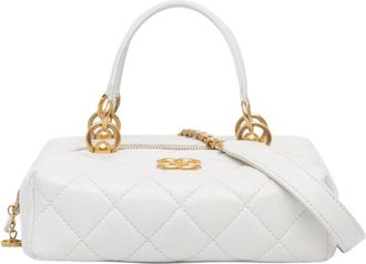 Chanel Pre-owned CC Quilted Lambskin Box met handvat - Dames - Vintage Handtas - Wit - ONE Size - Leer - Vintage