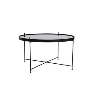 Moloo Mesa de centro en acero negro y cristal &oslash;70 cm