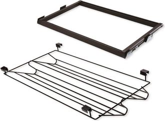 Emuca Emuca Kit De Zapatero Met&aacute;lico Y Bastidor De Gu&iacute;as Para Armarios Moka, Cierre Suave, Regulable, M&oacute;dulo De 800mm, Acero Y Aluminio, Color Moka