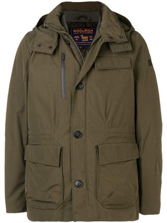 Woolrich hooded down jacket - men - Polyester/Feather Down/Polyamide - M - Green