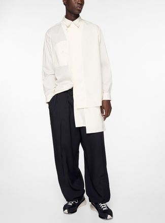 Yohji Yamamoto Mens Hidden pocket panelled long shirt