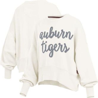 Pressbox Womens Pressbox Cream Auburn Tigers Chelsea Oversized Pullover Sweatshirt at Nordstrom, Size X-Large