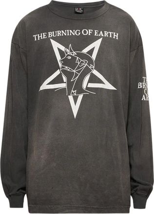 Saint Mxxxxxx T-shirt a maniche lunghe Burn of Earth - Grigio