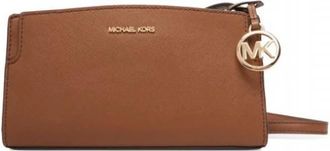 Michael Kors Becca Small Saffiano Leather Crossbody Bag - Dames - Schoudertassen - Bruin - ONE Size - Leer - Tassen