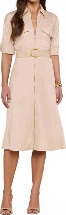 L'agence Callen Shirt Dress In Biscuit