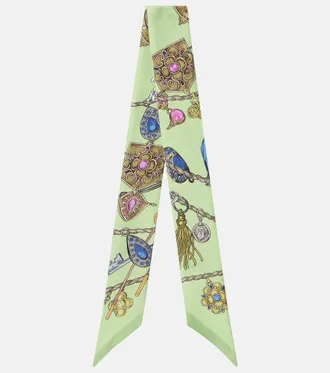 Versace Floral silk twill scarf