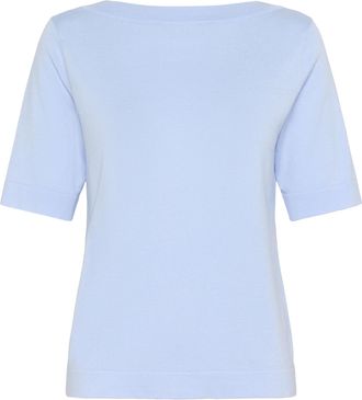 Kaffe Womens Pullover Boat Neck Half Sleeves Regular Fit Light Knit Hip Length