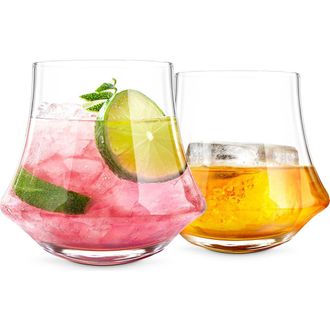 Final Touch Revolve Double Old Fashioned Glass, Set of 2 in Clear at Nordstrom