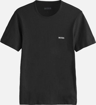HUGO BOSS Mens BOSS Cotton Basic T-Shirt Black - Size: 38