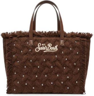 MC2 Saint Barth Colette Wool Braid Tote - Dames - Tassen - Bruin - Maat: ONE Size Wol