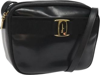 Ferragamo Tweedehands leren schoudertassen - Dames - Vintage Schoudertas - Zwart - ONE Size - Leer - Vintage
