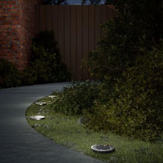 vidaXL Luces Solares Suelo Jard&iacute;n Con Pico Tierra Blanco C&aacute;lido 12 Uds Vidaxl