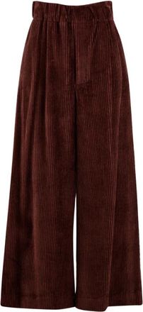 SOLOTRE M1Z1781 Broek - Dames - Wijde Broeken - Bruin - L - Broeken