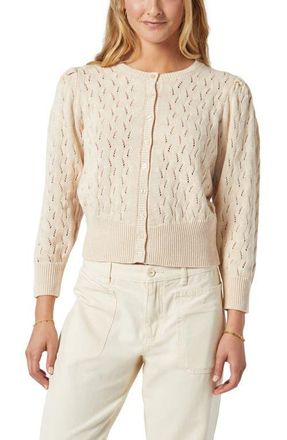Joie Wilsale Pointelle Cotton & Linen Cardigan in Tapioca at Nordstrom, Size X-Large