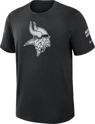 Nike Minnesota Vikings Salute to Service Slub Nike Mens Dri-FIT NFL T-Shirt in Black | 034900AA2K-AEG