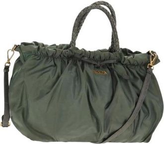 Prada Pre-owned Handbags, female, Green, Size: ONE SIZE Pre-owned Vintage Nylon Handbag