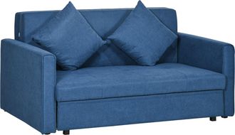 HOMCOM 2 Seater Sofa Bed - Convertible Bed Settee - Modern Fabric Loveseat Sofa Couch with 2 Cushions - Hidden Storage for Living Room - Guest Room
