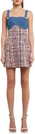 endless rose Tweed Square Neck Shift Dress in Pink Multi at Nordstrom Rack, Size X-Small