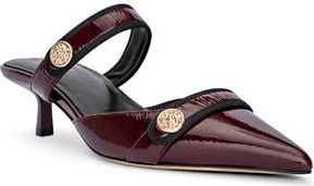 L'agence Gilliane II Mary Jane Pointed Toe Kitten Heel Mule in Wine Patent at Nordstrom Rack, Size 8.5