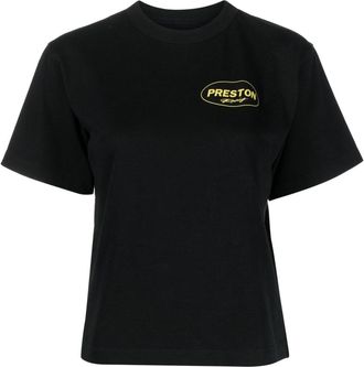 Heron Preston Racing logo-print T-shirt - women - Cotton/Polyester - S - Black