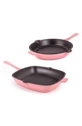 Berghoff Neo 2-Piece Cast Iron Fry Pan & Grill Pan Set in Pink at Nordstrom Rack