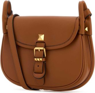 Valentino Garavani Womens Flaneuse Crossbody Bag Brown Calf Leather