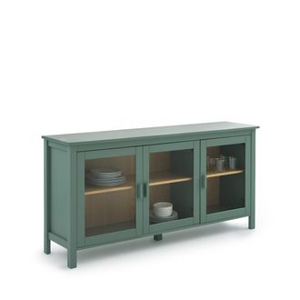 La Redoute Interieurs 3-deurs vitrinekast van grenen en MDF, 160 cm lang, Alvina