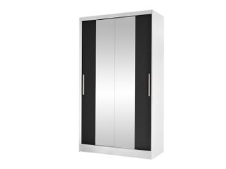 Mirjan24 Mobilier1 - Armario Closico 163, Blanco + Negro, 200x100x58cm, Puertas De Armario: Correderas, N&uacute;mero De Estantes: 0