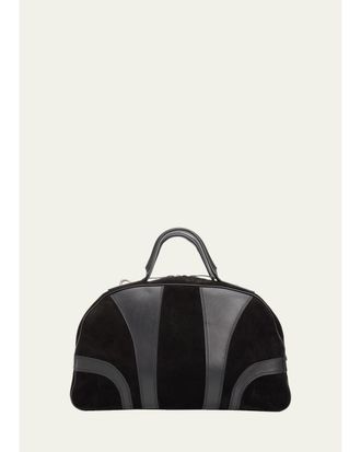 Dries Van Noten Mens Suede and Leather Duffel Crossbody Bag