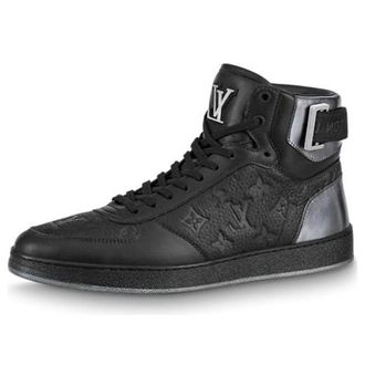Louis Vuitton Rivoli Ankle Sneakers Black Monogram with Silver 1A8V7U