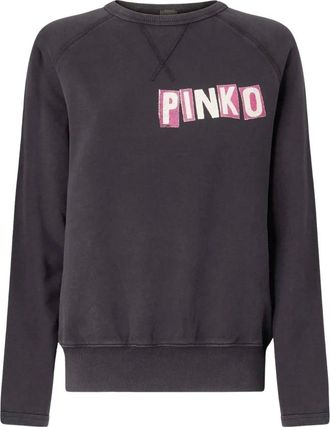 Pinko Pinko, Dames, Sweatshirts & Hoodies, Zwart, Maat: S Katoen