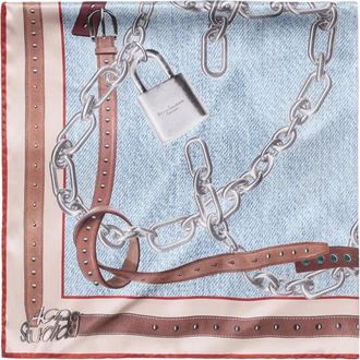 Acne Studios chain-print scarf - Blue