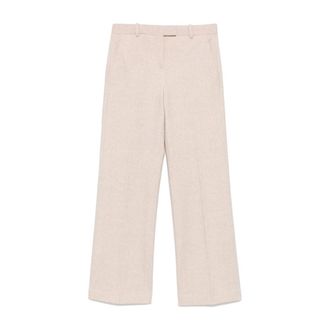 Circolo 1901 Straight Trousers, female, Beige, Size: XL Beige Jersey Texture Trousers
