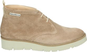 Floris Van Bommel Beige Su&egrave;de Sportieve Mid Damesschoenen - Dames - Veterlaarzen - Beige - 37 EU - Su&egrave;de - Schoenen