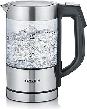 Severin Wk 3458 Tetera El&eacute;ctrica 0,5 L 1100 W Negro, Transparente