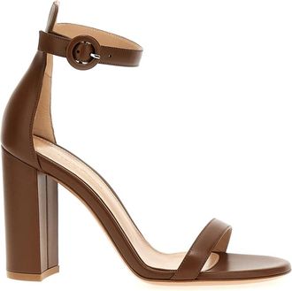 Gianvito Rossi Gaeta Sandalen - Dames - Sandalen met hakken - Bruin - 41 EU - Leer - Schoenen