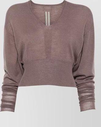 Rick Owens virgin wool v-neck cropped jumper