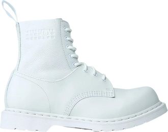 Dr. Martens Klassieke Leren Laarzen - Dames - Veterlaarzen - Wit - 38 EU - Leer - Schoenen