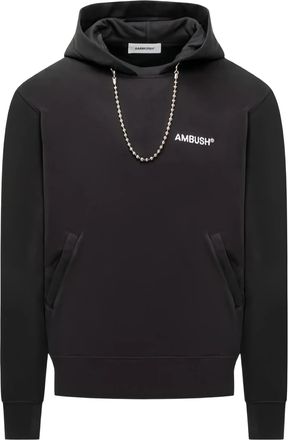 AMBUSH Womens Ballchain Hoodie - Black Cotton - Size Medium