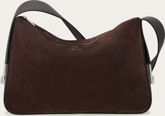 Ferragamo Uomo Borsa messenger con fibbie Gancini (M) Marrone